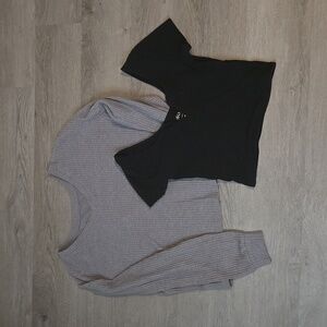 Aeropostale Seriously Soft Baby Tee and V Neck Waffle Weave Top